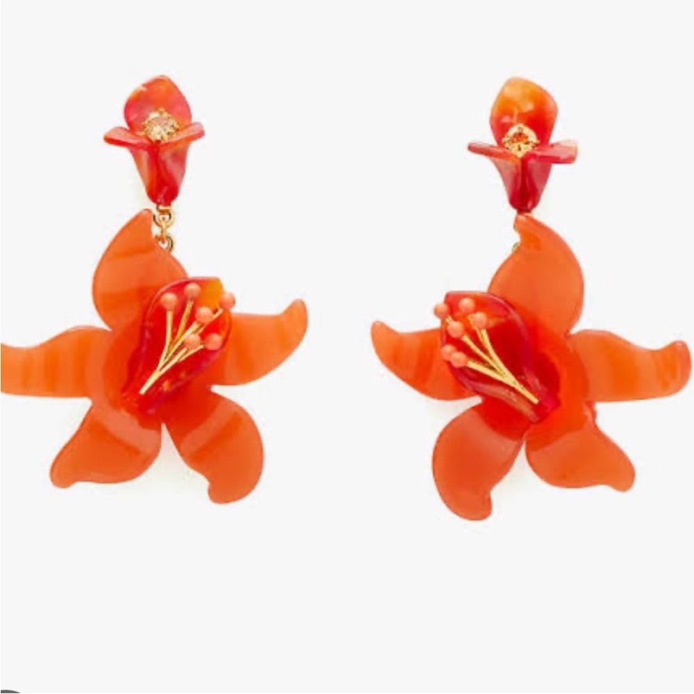 Floral Orange Earrings